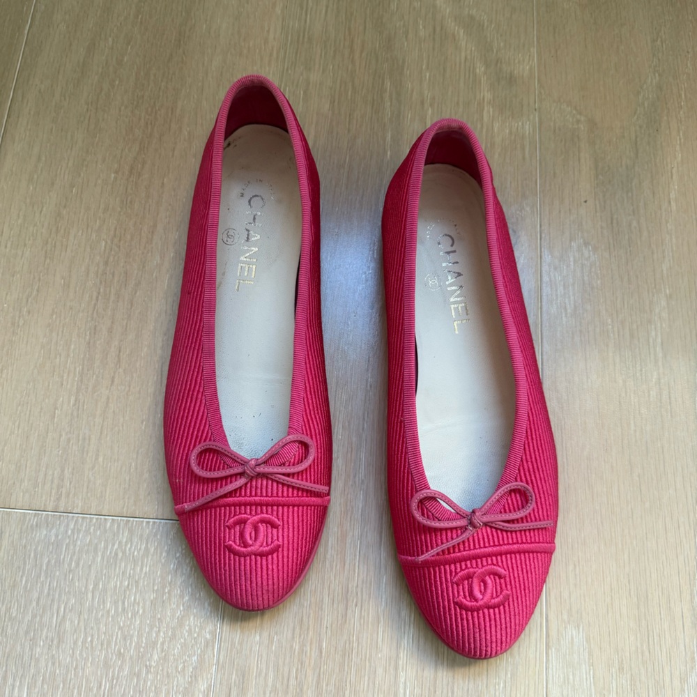 Chanel Bright Pink Ballet Flats